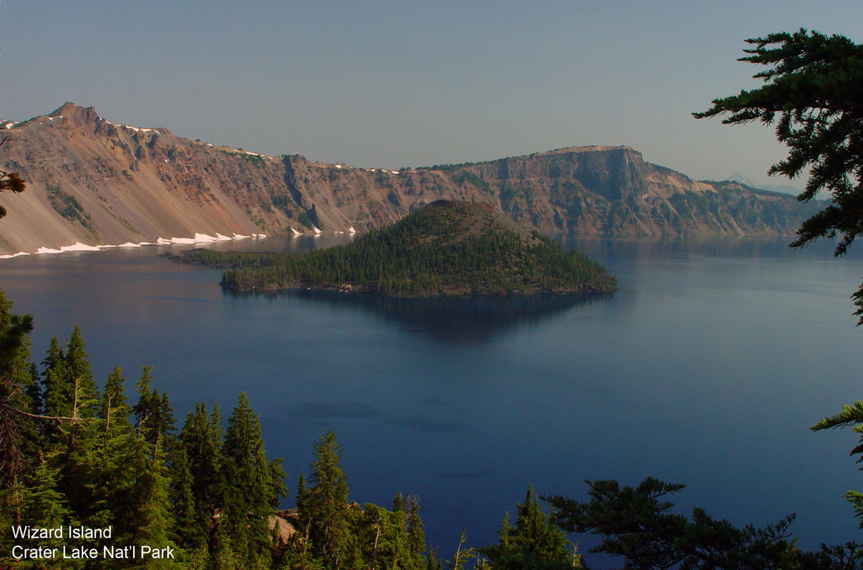 Wizard Island Crater Lake from Rim Village Visitor Center