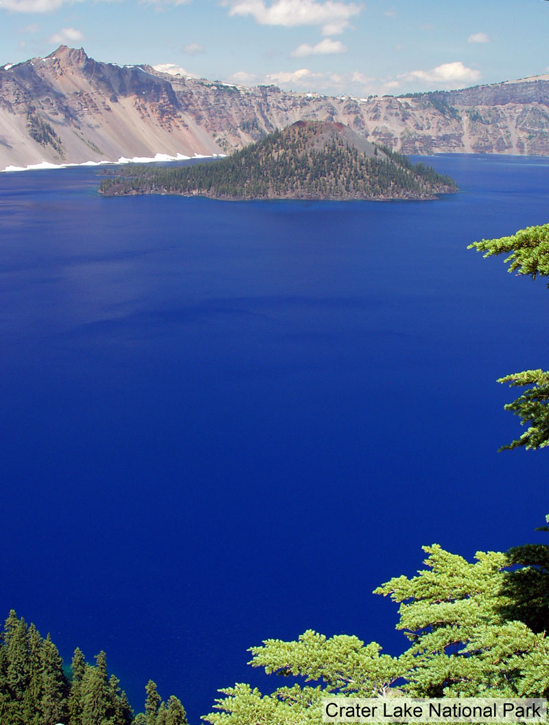 Wizard Island Crater Lake from Crater Lake Lodge