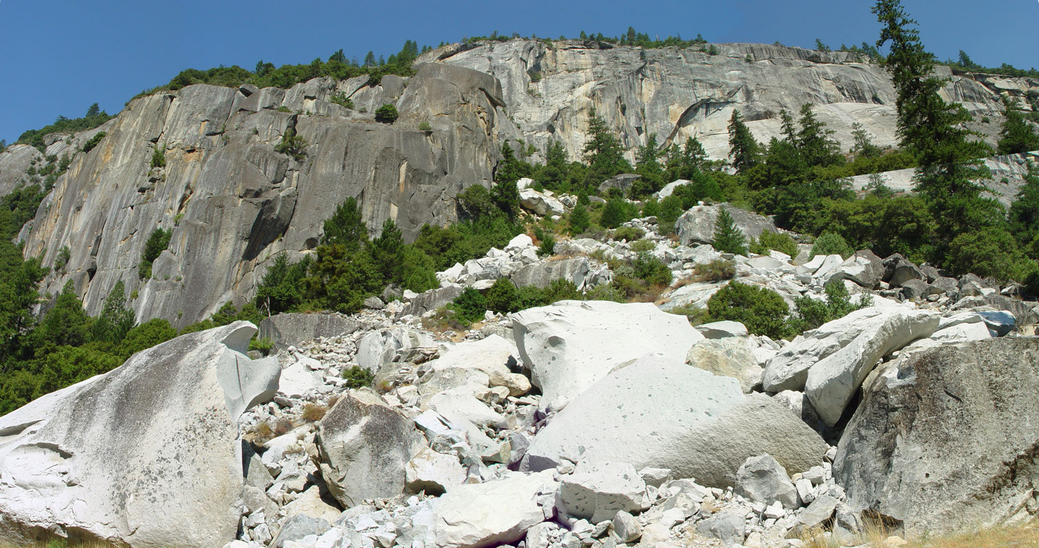 Rockslide in Yosemite, California alongside Hwy 120