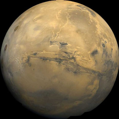 Tharsis part of Mars showing Valles Marineris