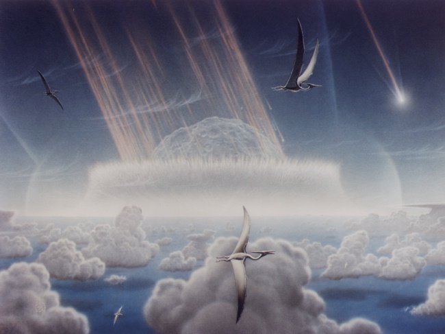 large asteroid hits the Earth 65 million years ago