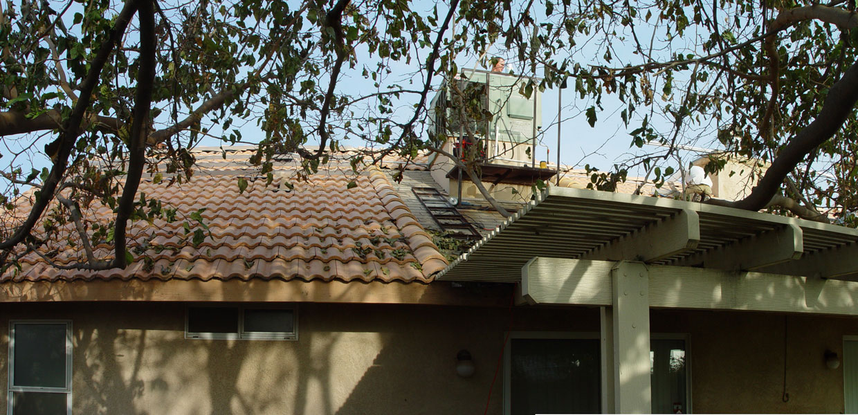 western side of roof installation