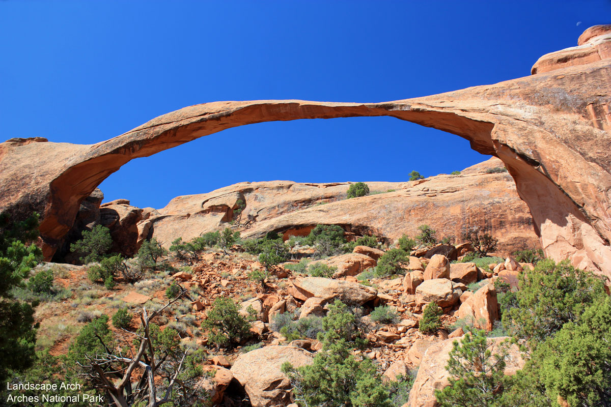 Landscape Arch with Third Quarter Moon