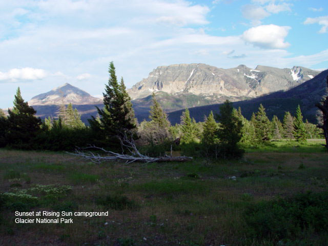 Rising Sun campground view Glacier National Park