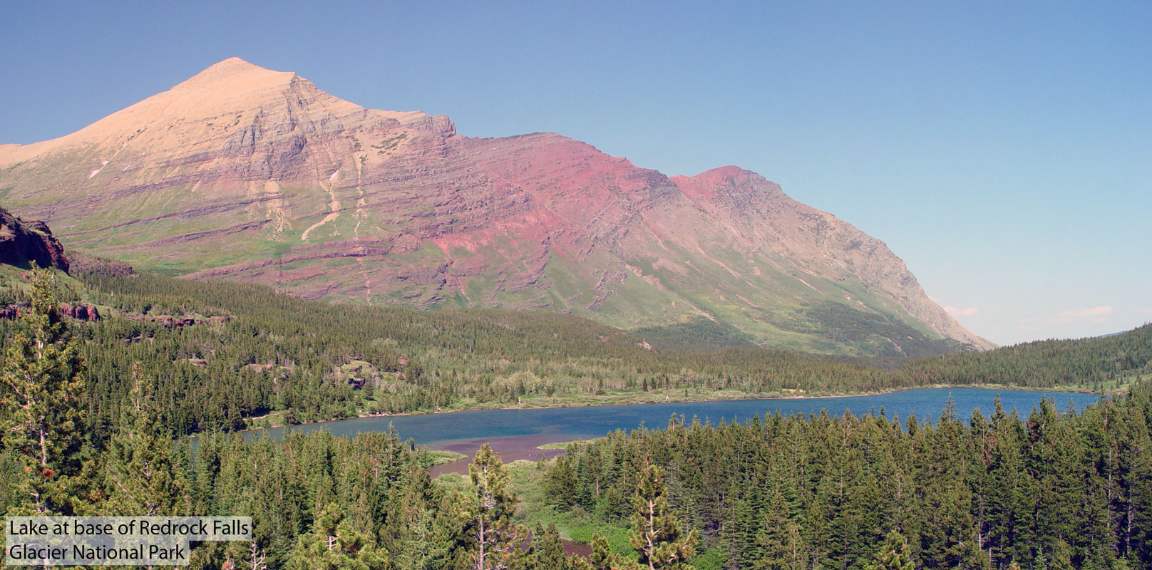 Lake at base of Redrock Falls Glacier National Park