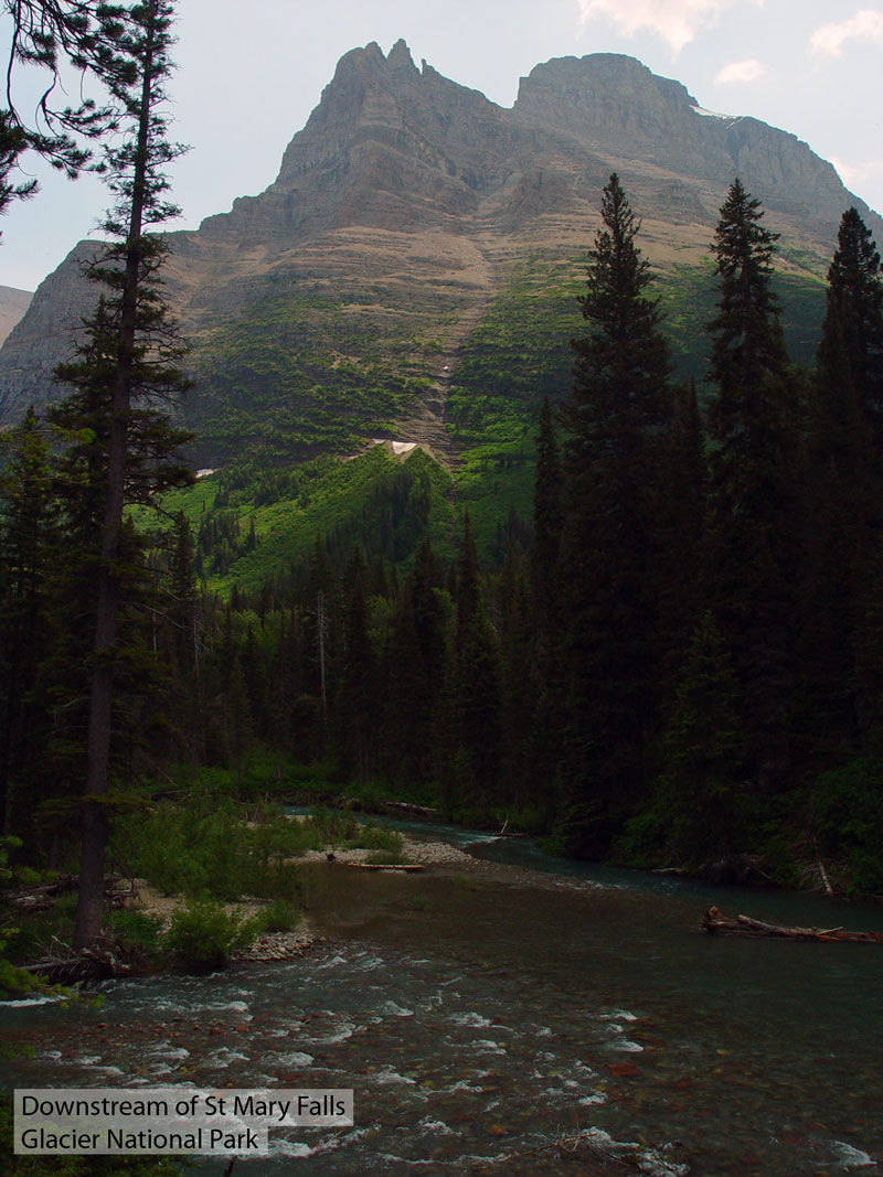 St Mary Falls downstream Glacier National Park