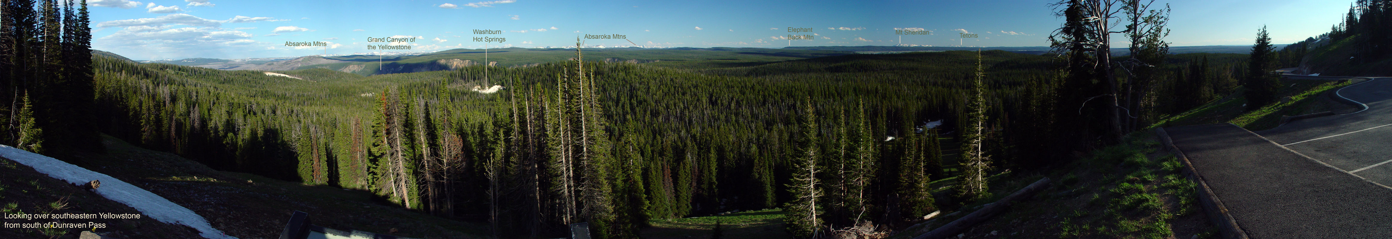 Looking over southeastern Yellowstone