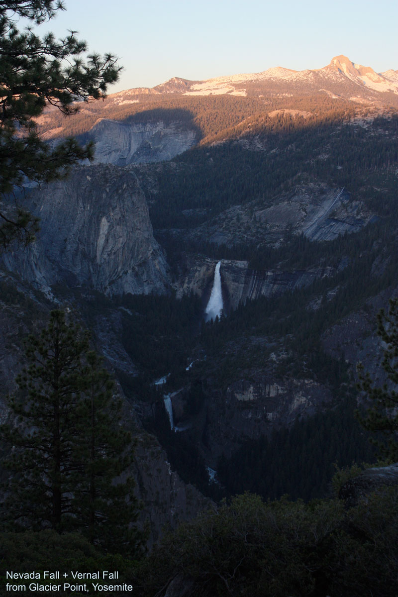 Vernal Fall + Nevada Fall from Glacier Point, Yosemite