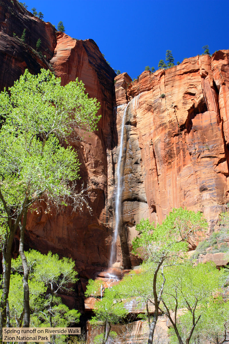 Spring runoff waterfall on Riverside Walk