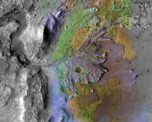 MRO of delta in Jezero Crater